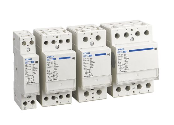 गुणवत्ता  3 Mini Modular Din Rail Mounted Contactor 2 Pole 25A 63A Household 4 Pole कारखाना