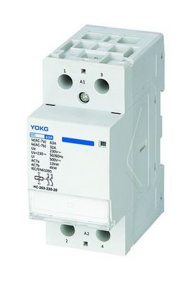 1NO 1NC लघु घरेलू एसी संपर्ककर्ता 63amp 2 चरण IP20